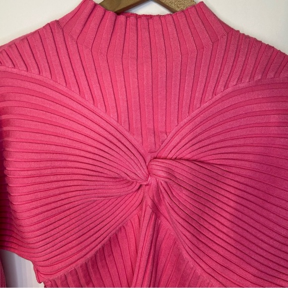 *NWT* Fate So Loved Sweater in Bright Pink, Size Small, Ribbed Knit, Mock Neck - Picture 4 of 10